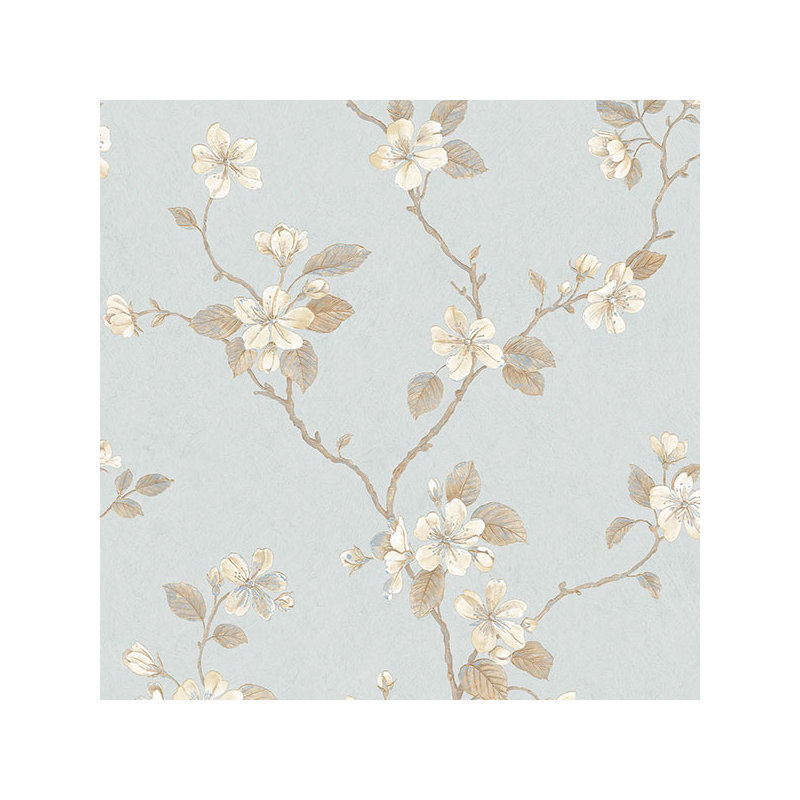 Palazzo 2 Dogwood Floral Wallpaper Roll, Light Blue/Brown