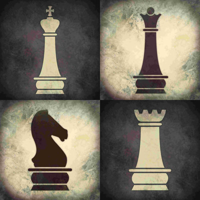 Pièce d'échecs 1, impression sur toile tendue