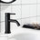Robinet de salle de bain à un trou en acier inoxydable de 6,71 po de hauteur, fini noir mat, aéré