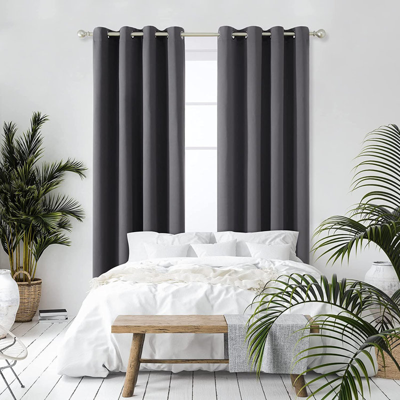 Hisao Room Darkening Curtain Pair, 140 W x 260 D cm, Taupe