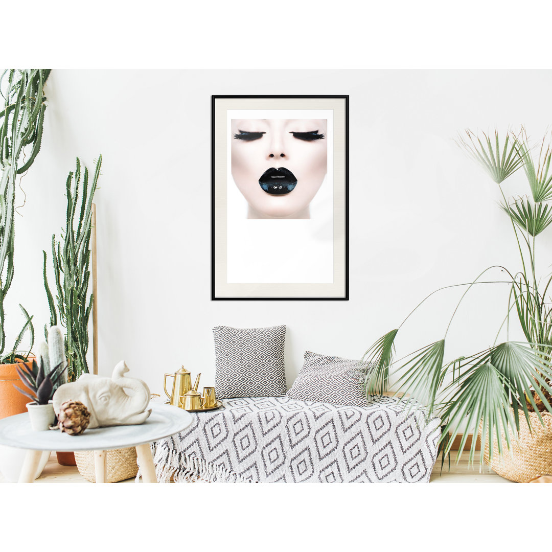 Gerahmtes Poster Black Lipstick