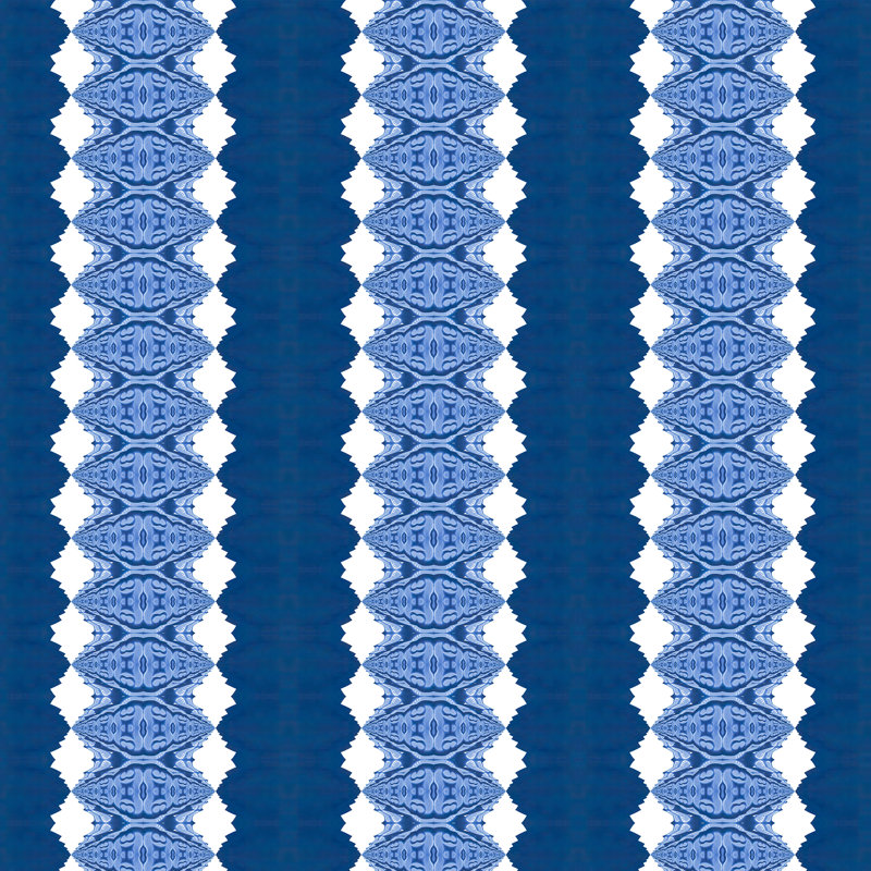 Lou | Surreal Stripe Wallpaper Double Roll, Navy/Blue/White