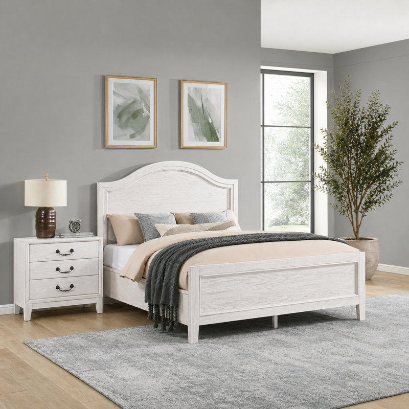 Ensemble de chambre à coucher 3 pièces Bartlett, Grand lit, Blanc