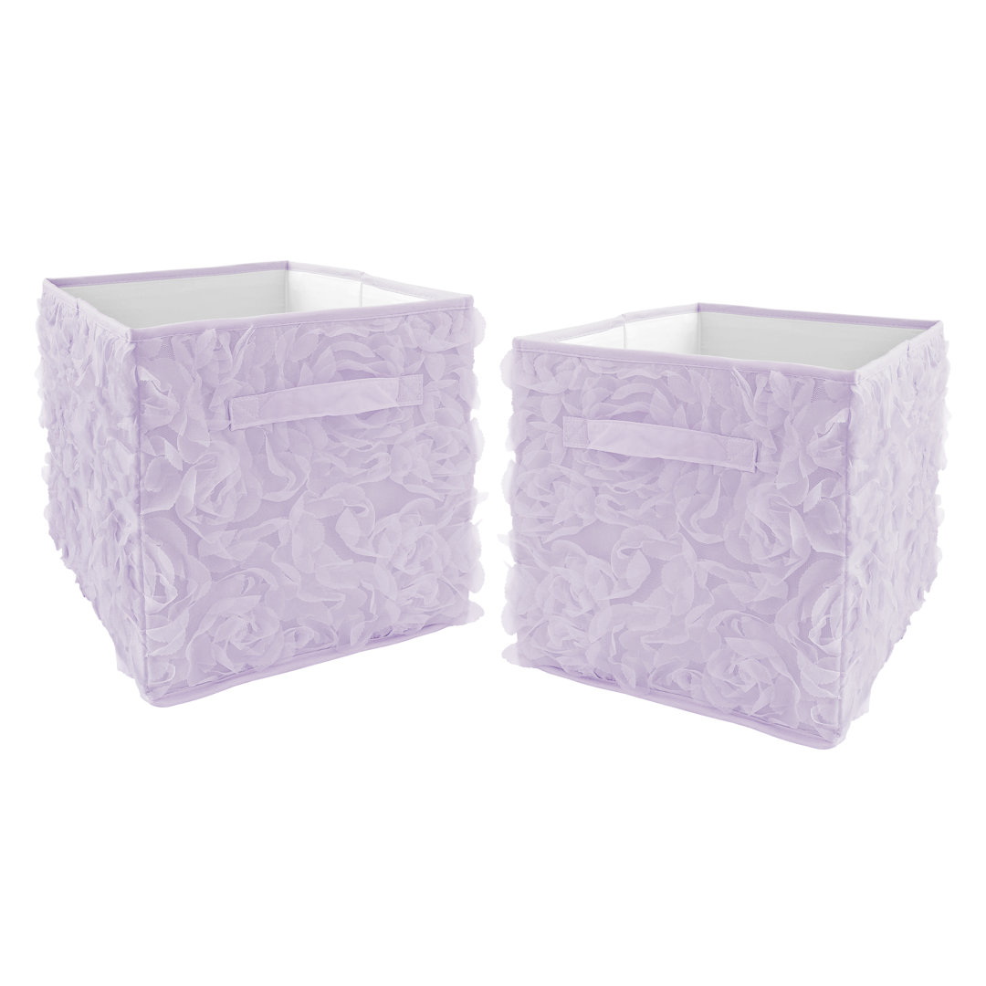 Rose Lace Fabric Storage Bin (Set of 2) Sweet Jojo Designs 