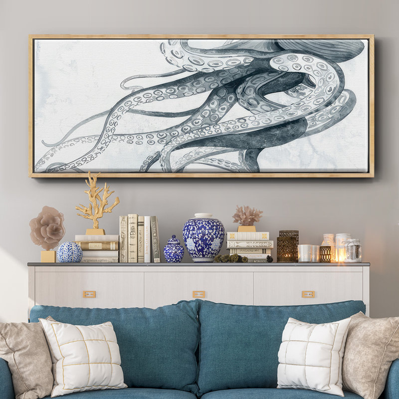 Octoipi II- Framed Canvas, 24" H x 60" W