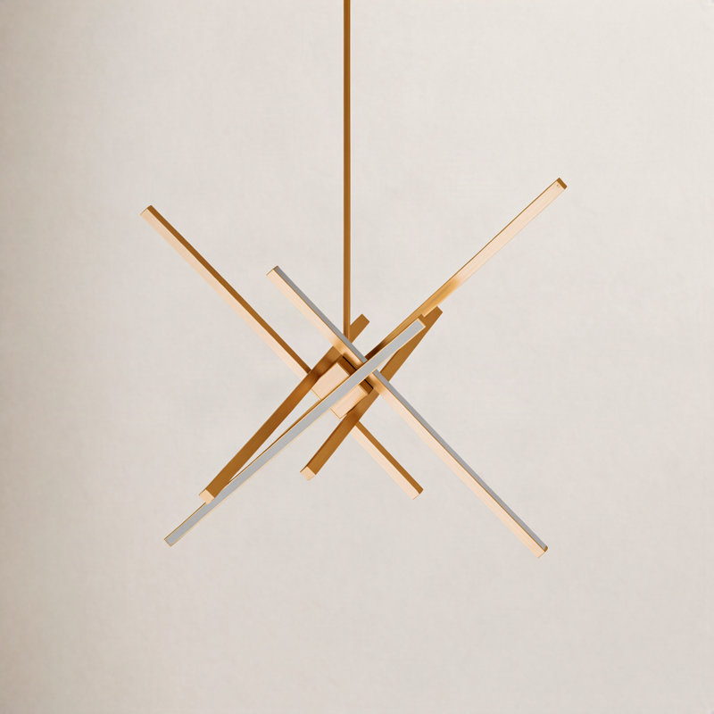 Rochelle 6-Light Chandelier, Aged Brass, 39"
