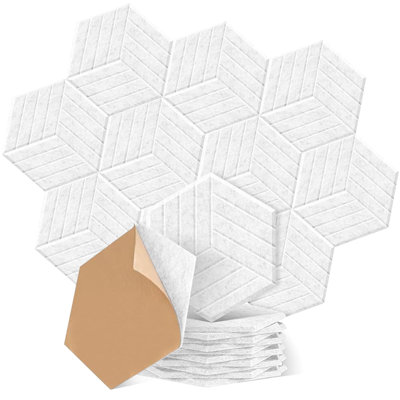 Self-Adhesive Acoustic Panels,  Hexagon Sound Absorbing Panels,  with Beveled Edge, Wall Decor, for Home Studio Gaming Room