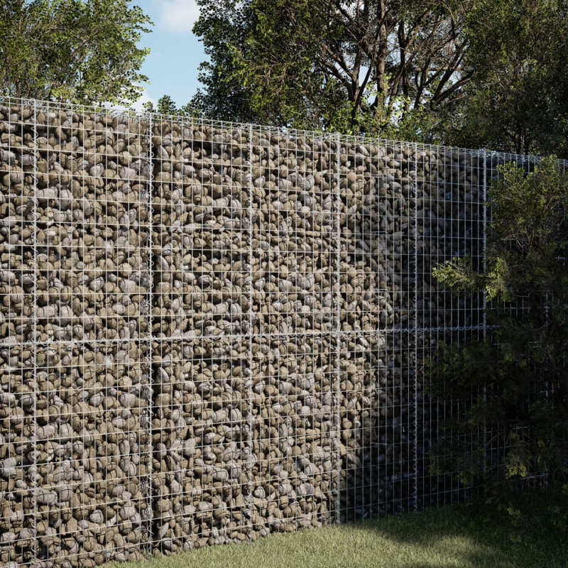 Clôture de bordure en métal argenté, 3 pi X l 7 pi X P 3 pi D
