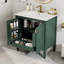 Meuble-lavabo de salle de bain avec lavabo en céramique, armoire et tablettes-681019251