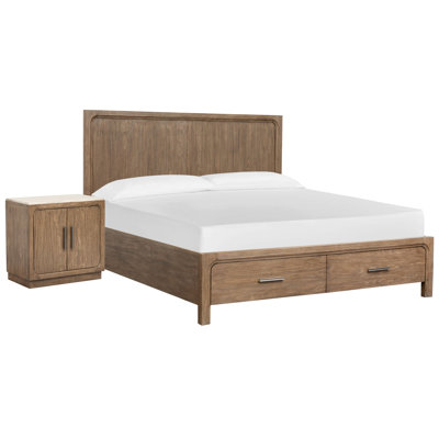 Grand lit avec panneau de rangement Hien
