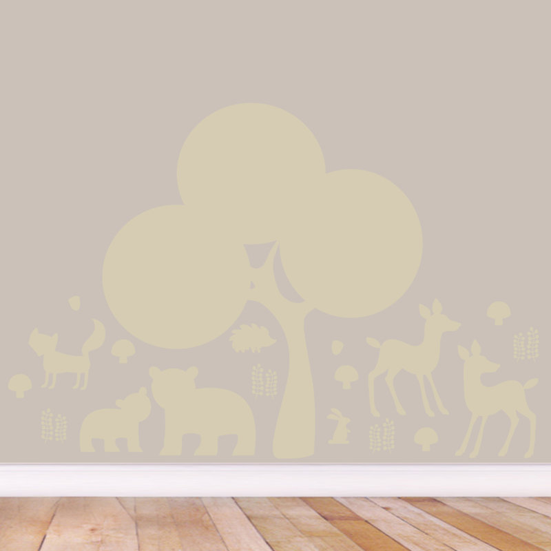 Décalcomanie murale forêt forestière, Beige