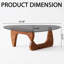 Table basse moderne moderne triangulaire simple avec table basse et base en bois massif et verre trempé triangulaire