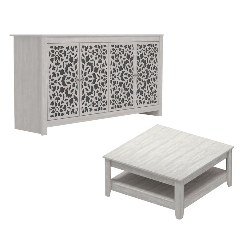 Ensemble de salon moderne coordonné 2 pièces Weddel Basilico, Chêne gris cendré, Chêne gris cendré