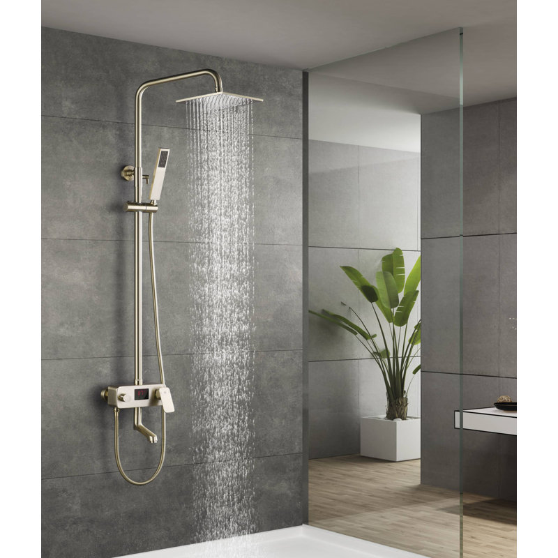Pressure-Balanced (Temperature Control Only) All-In-One Kit with Rough in-Valve, Brushed Gold