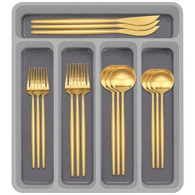 40-Piece Stainless Steel Flatware Set For 8 - Elegant & Durable With Organizer, Perfect For Weddings & Parties