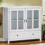 Buffet de cuisine de qualité supérieure: Buffet durable avec tablettes personnalisables et portes en verre rétro
