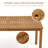 59.8”L Solid Eucalyptus Wood Outdoor Rectangular Dining Table