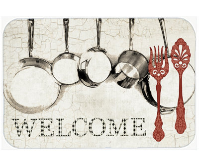 Caroline's Treasures Pots and Pans Welcome Glass Cutting Board