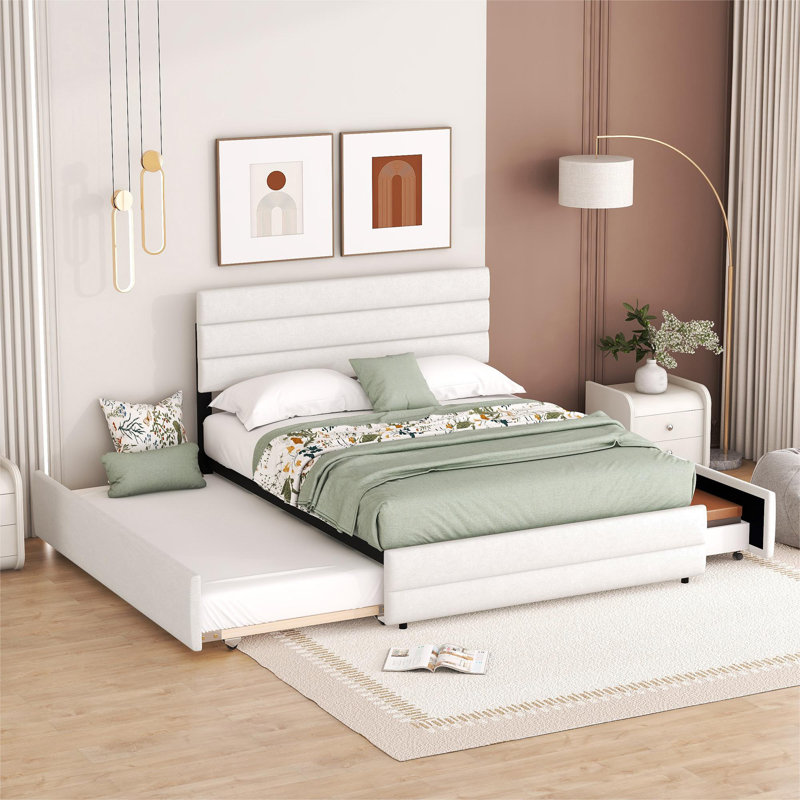 Alliette Upholstered Storage Bed, White