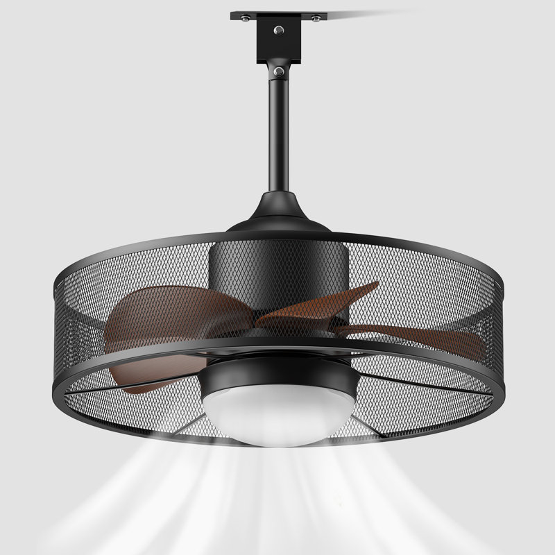 Outdoor Ceiling Fans With Lights For Patios,caged Ceiling Fans With Remote Control,waterproof Plug In Gazebo Fan With Hanging Hook For Outside Porch