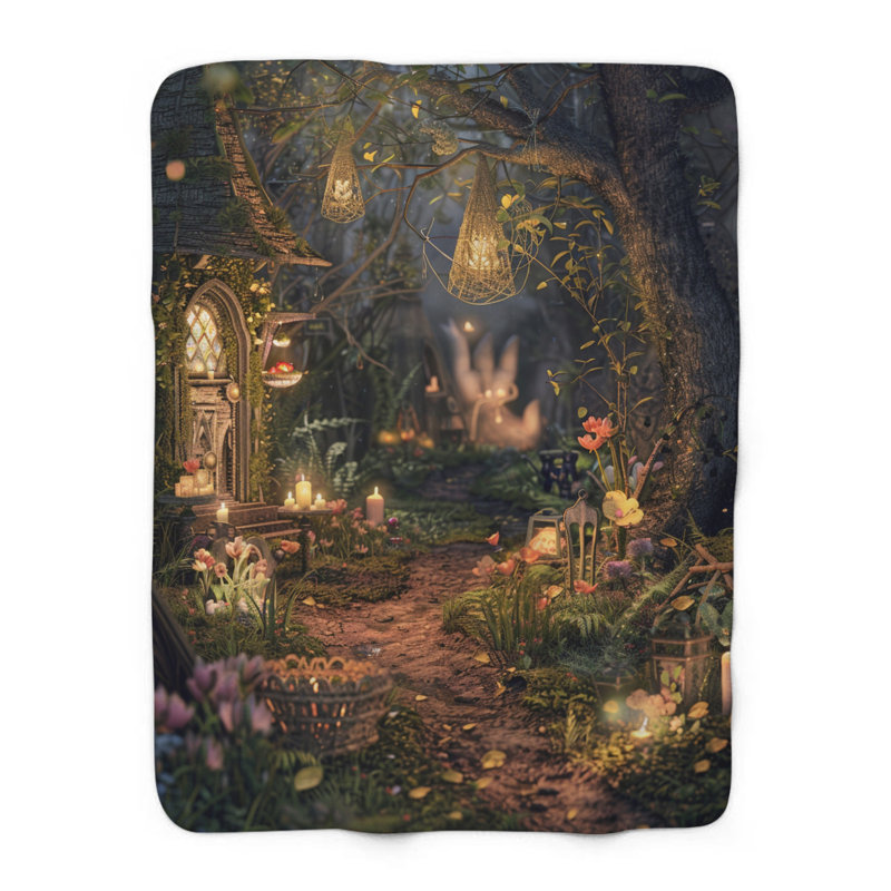 Enchanted Tale Trailblazer - couverture en sherpa de qualité supérieure 1 pièce - reproduction d'art luxueuse, Simple