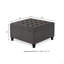 Grand repose-pieds de rangement carré avec pieds en bois, table basse capitonnée avec garniture cloutée pour l'espace de vie-1761230398