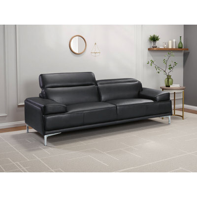 Brijin 86'' Upholstered Black Sofa
