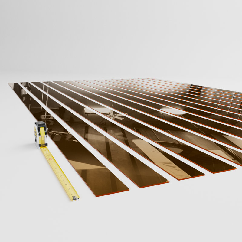 Adjustable Acrylic Slat Wall Panel Kit, 94" H x 45" W, Gold Mirror