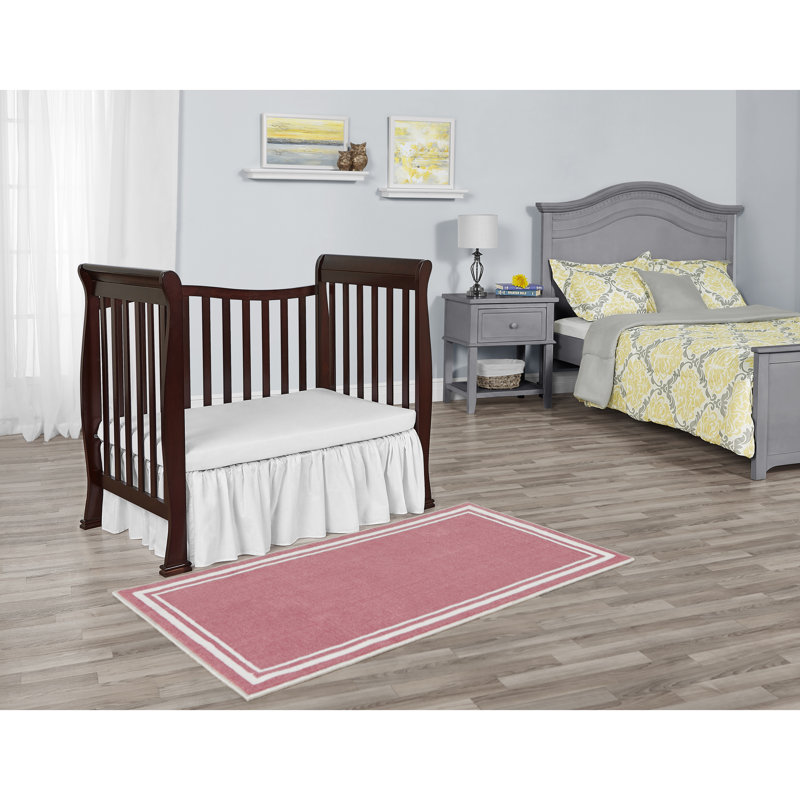 Espresso Pine 4-in-1 Convertible Mini Crib with Adjustable Mattress