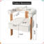 Fauteuil rembourré blanc avec boucle en velours, accoudoirs de chaise moderne, Boucle