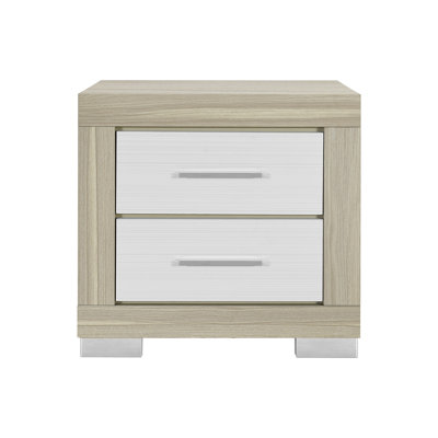 ELSA NATURAL AND WHITE NIGHTSTAND