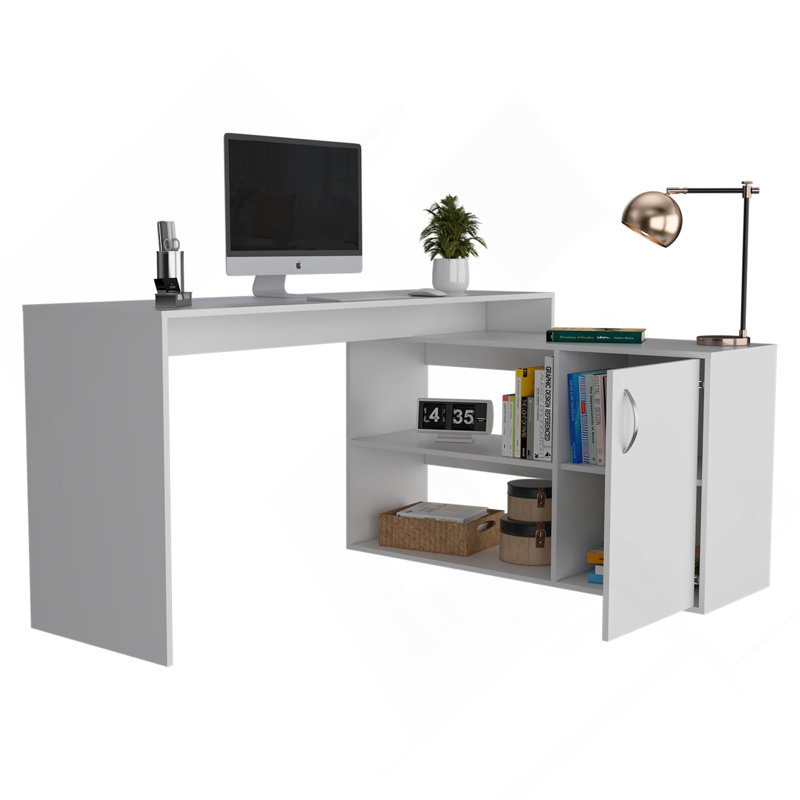Bureau en L Desti, bureau, blanc
