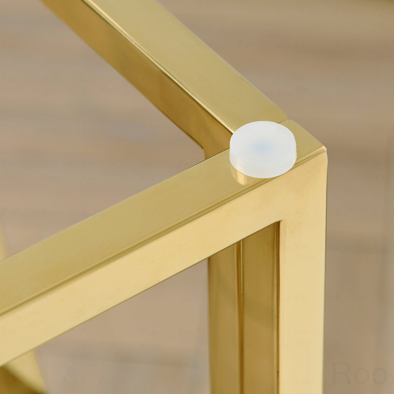 Modern Rectangular Coffee Accent Table, Gold