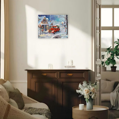 Santa's Tree Farm Unframed Canvas Wall Art 24" X 18"