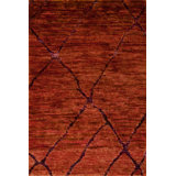 Seville Hand Knotted Area Rug in Rust/Black