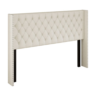 Tufted Wingback Headboard Queen Size