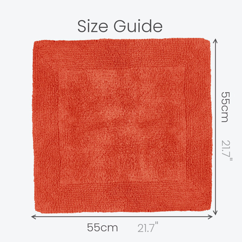 Nagelly Reversible Square Bath Mat, Terracotta