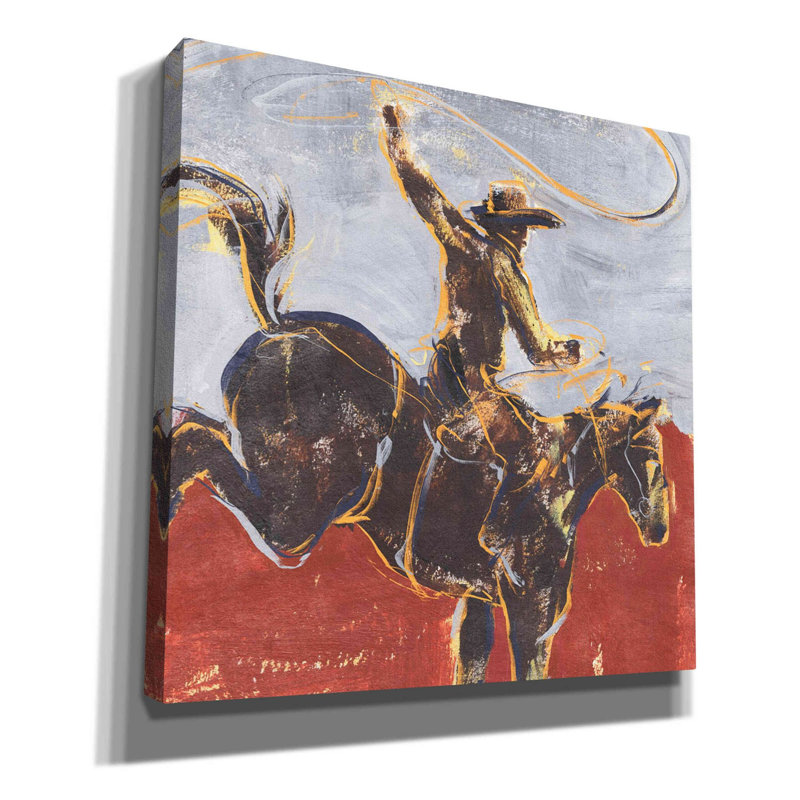«Morning Roundup I» par Annie Warren, art mural sur toile, H 12 po x l 12 po x P 0,75 po