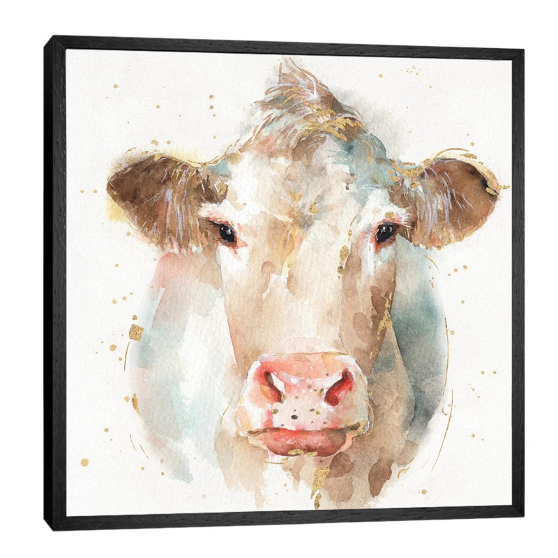 Farm Friends II by Lisa Audit - Painting on Canvas, Black Framed, 30.48 cm H x 30.48 cm W, Black Framed