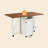 Folding Dining Table With Storage Cabinet & Shelves, Mobile Space-Saving Kitchen Table For Small Spaces