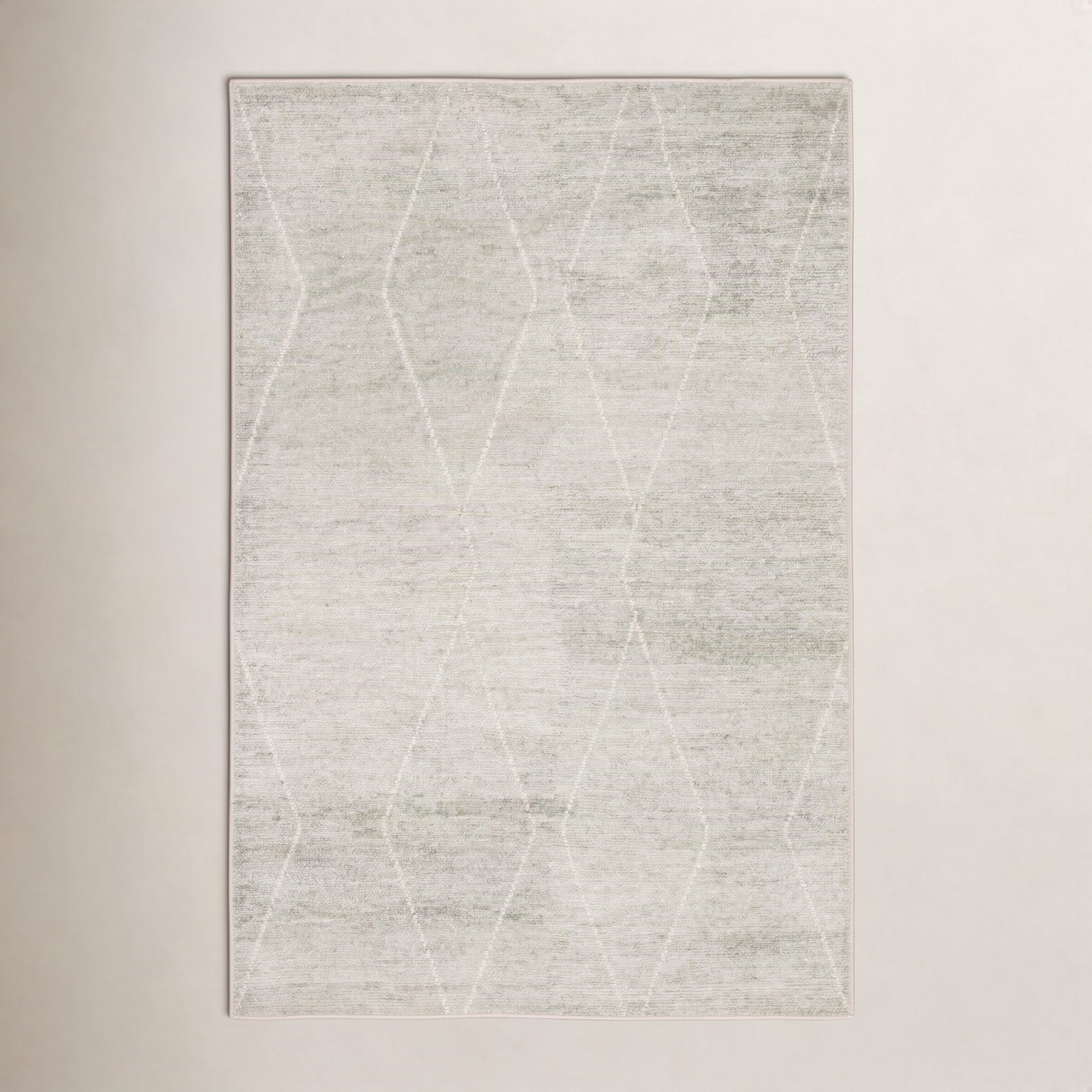 Flensburg Light Blue Ivory Hand-Knotted Rug, Rectangle 5' x 8'