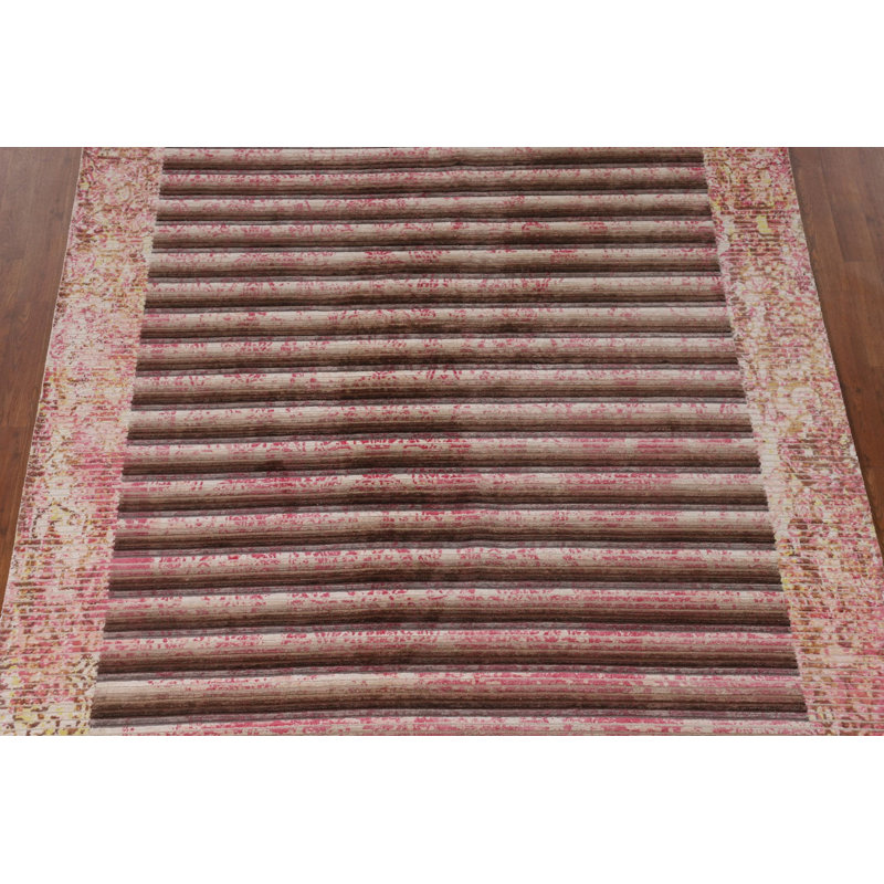 Tapis rayé abstrait moderne 6 x 9