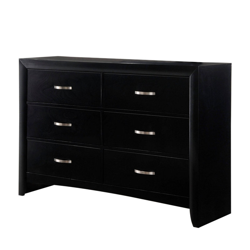Commode double en bois massif à 6 tiroirs 59,5 po Rishikesh