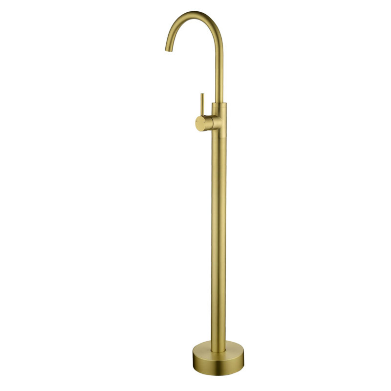 1 Handle Floor Clawfoot Tub Faucet, Brushed Gold
