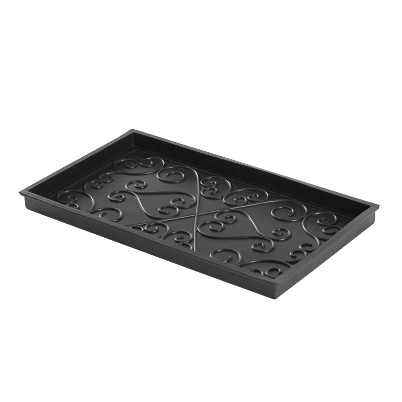 Eco-Friendly Black and Tan Coir Rubber Boot Tray