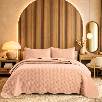 Oxford Microfiber Embossed Lightweight Comforter Set with Pillow Shams