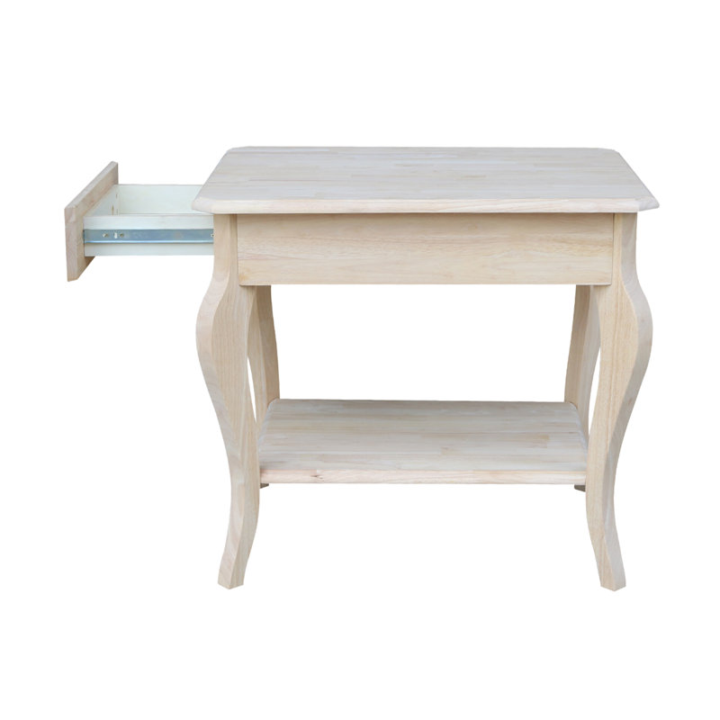 Maretti Solid Wood End Table with Storage