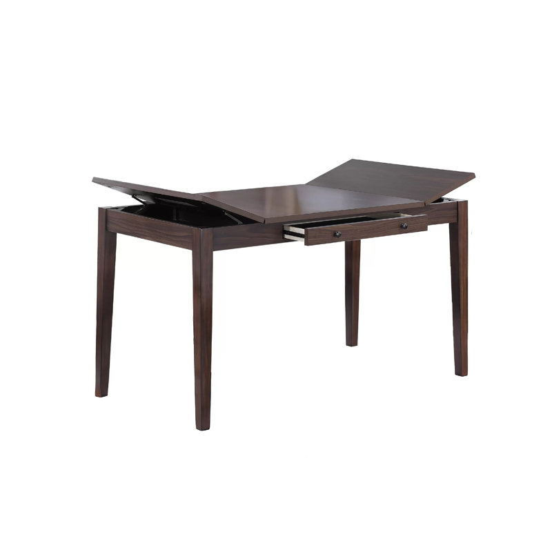 Sheryl Counter-Height Table, Lift Top Hidden Storage, Walnut Brown, 36" H x 66" L x 36" W