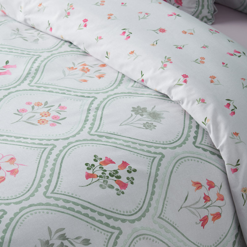 Cameo Floral Reversible Duvet Cover Set, Single