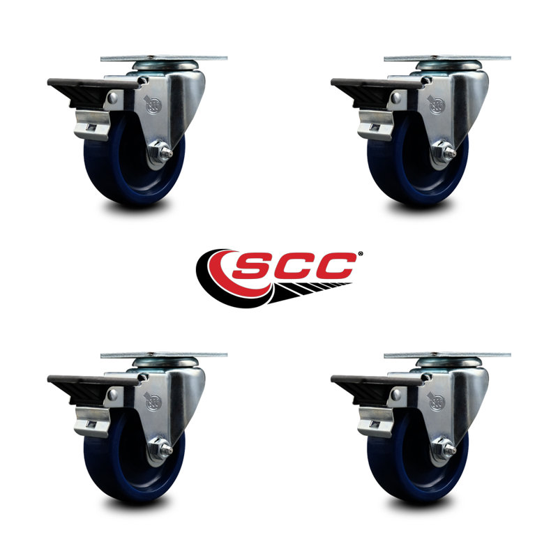 Solid Poly Swivel Posi Brake Caster